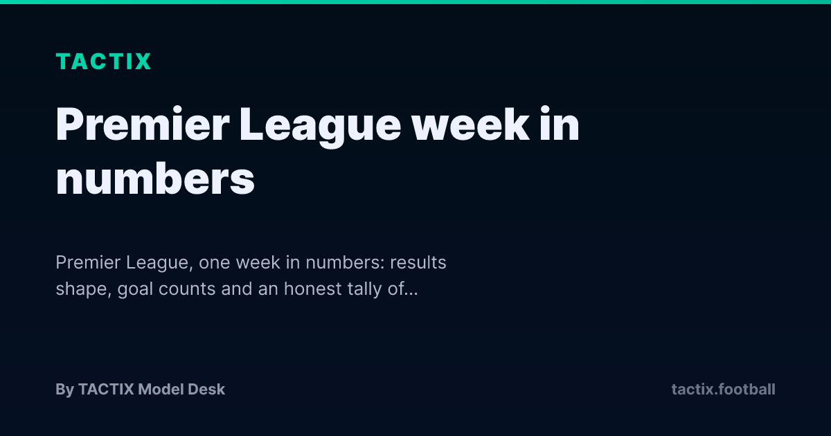 Premier League week in numbers