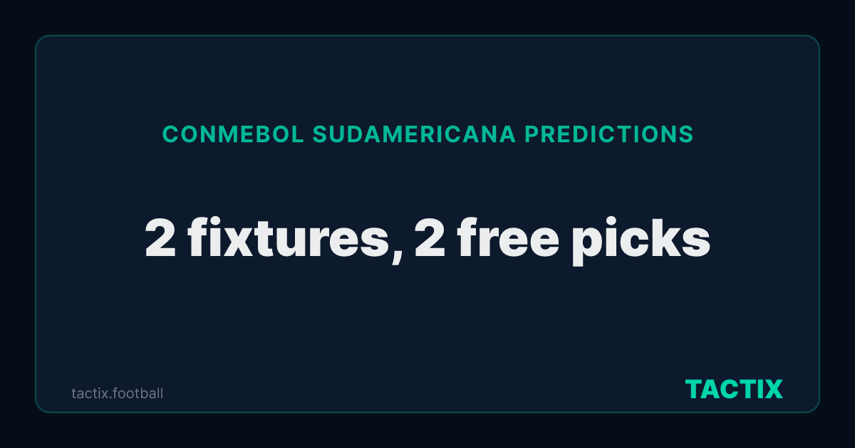 CONMEBOL Sudamericana predictions: 2 upcoming fixtures, 2 with a free model pick