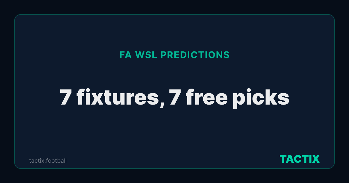 FA WSL predictions: 7 upcoming fixtures, 7 with a free model pick