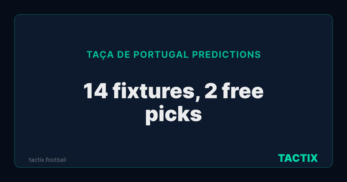 Taça de Portugal predictions: 14 upcoming fixtures, 2 with a free model pick